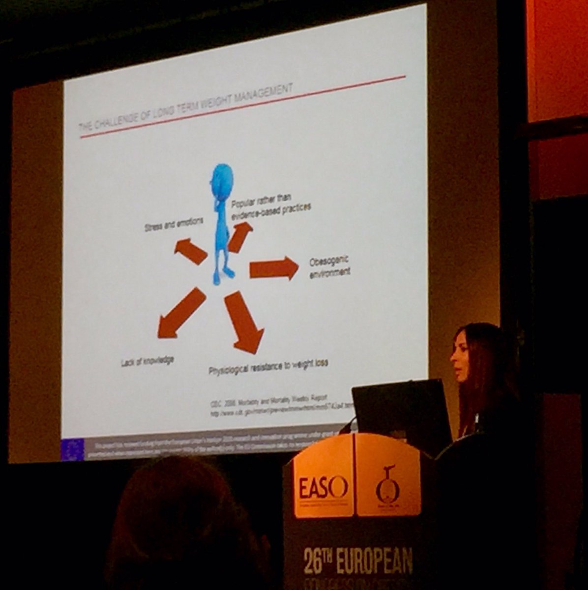 EASOobesity's tweet photo. Cristiana Duarte speak now on the challenges of #weightloss maintenance. #mindfulness #comapssion #emotional regulation #EOD2019 https://t.co/uNeRjH94nu
