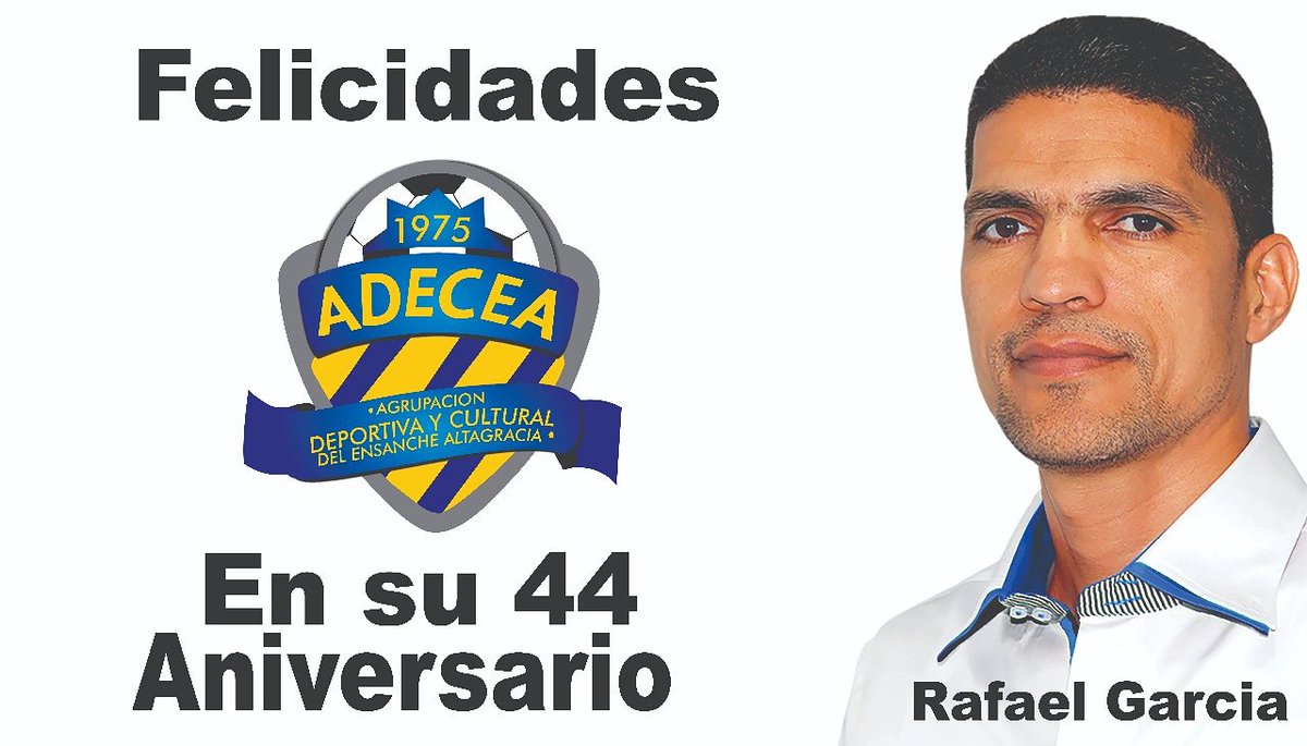 diputado_garcia's tweet photo. Queremos felicitar a la agrupación deportiva y cultural del Ensanche La Altagracia (ADECEA) por celebrar hoy sus 44 aniversario aportando de manera positiva a nuestras comunidades. Ejemplo de disciplina y compromiso social. ¡Enhorabuena!
#RafaelGarciaDiputado2020
#Adecea https://t.co/uqb5tWqoaM