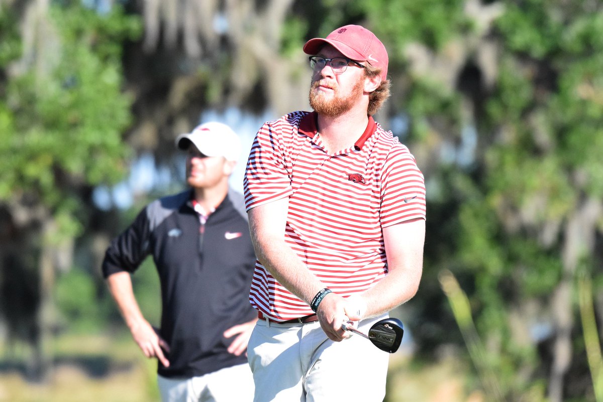 RazorbackMGolf's tweet photo. @william_buhl secures Arkansas' first point in Championship match, winning 3-UP. Buhl also had a dominant win in semifinal yesterday.(6&amp;5) for Razorbacks' 1st point. https://t.co/R5l8OizqNV