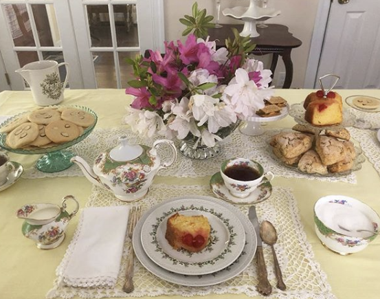 We love when our readers share their beautiful #afternoontea with us. New subscriber, @collectingmama, took inspiration from our pages to create a lovely spring tea complete with a hand-picked azalea centerpiece, vintage fine china, and delicious #teatime recipes. #TeaTimeMagFeed