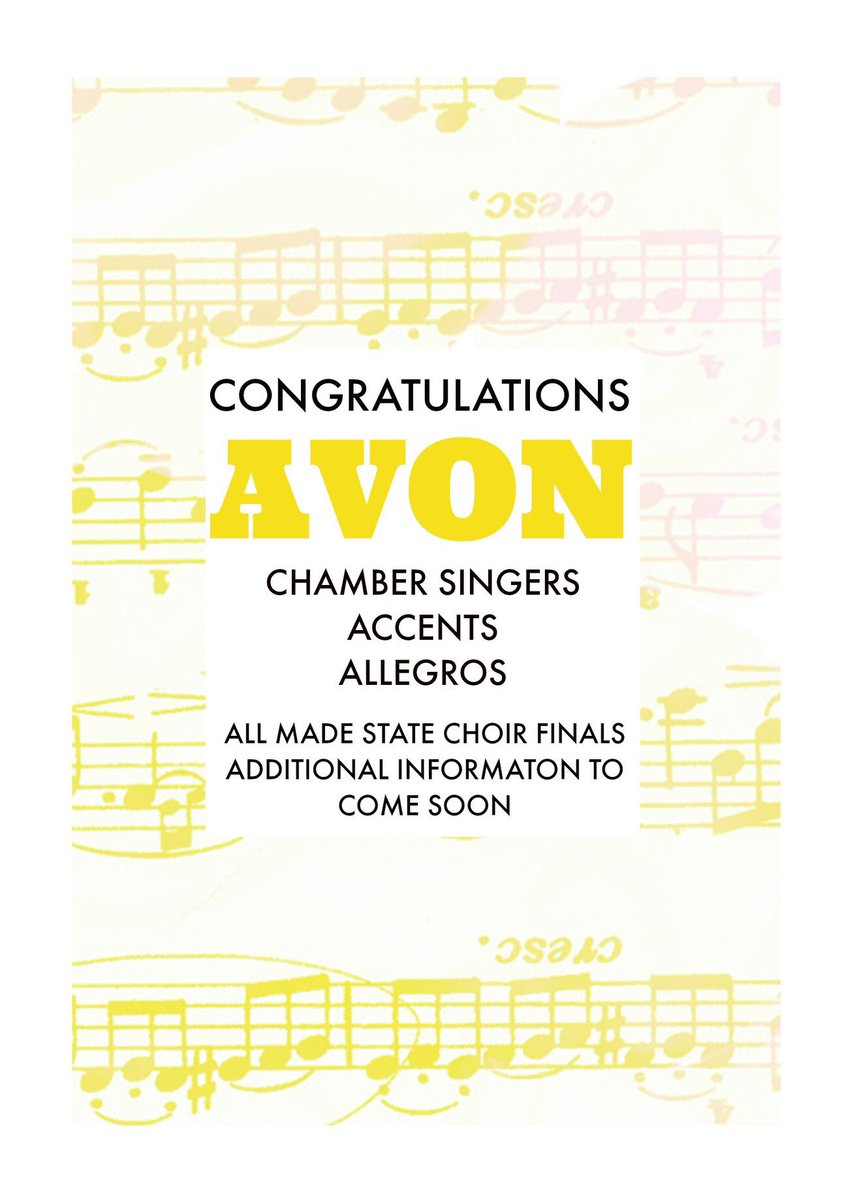 Congratulations to the talented students and their Directors on earning a spot in the State Choir Finals!!!