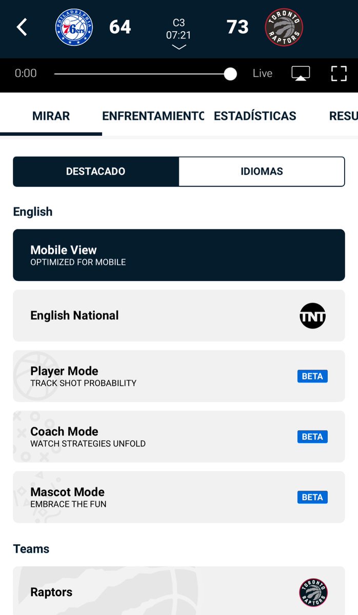 La #NBA ratifica por qué es la organización deportiva más avanzada del mundo. Sacó nuevos servicios que cambiarán la forma de ver el juego. 
En el NBA League Pass podés elegir el Coach Mode (describe jugadas), el Player Mode (da estadísticas) y el Mascot Mode (parece videojuego).
