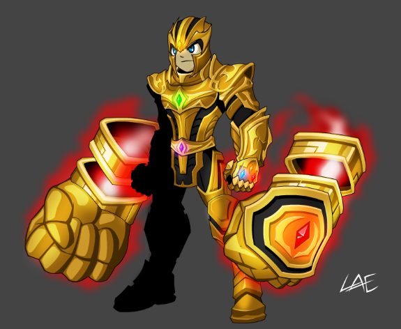 Alina_AE's tweet photo. Sneak peek of the new Infinity Titan upgrade bonus pack coming to https://t.co/7Rjp6sLMXv this Friday, crafted for you by AQW Community Artist @Yo_Lae (It is a GOOD thing these fist daggers can't snap!) https://t.co/Q6BAPMBagh