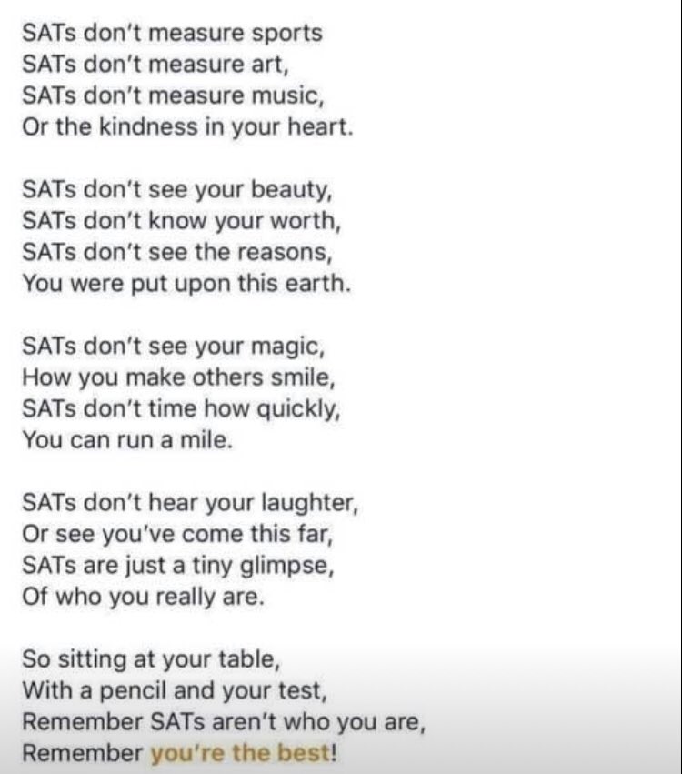 Bethan_Southern's tweet image. Author unknown. But this is spot on 💪🏻 #sats #primaryrocks #lesstesting