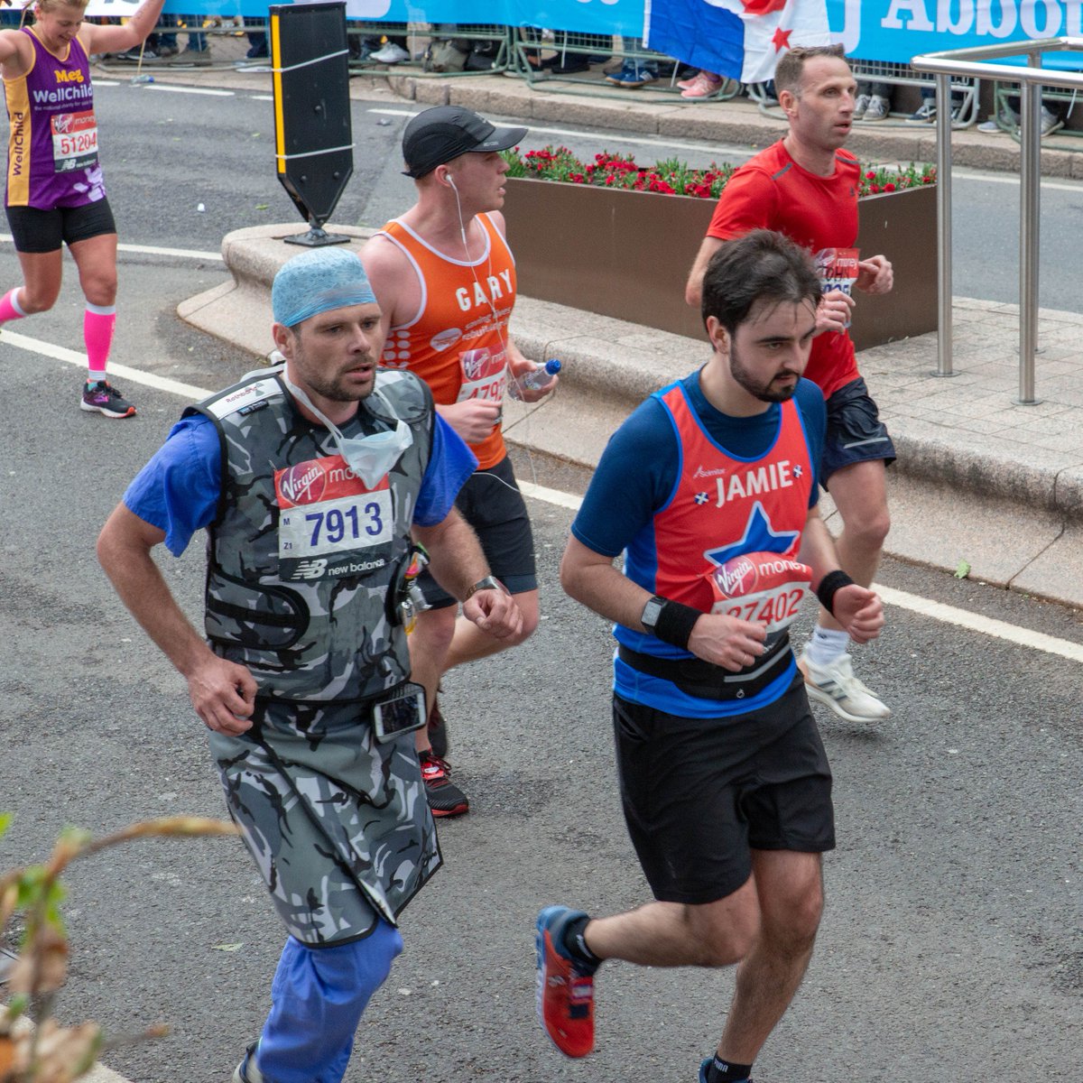 Watching the marathon I saw someone in what looked suspiciously like a lead apron. Searching for their runner number revealed that it _was_ a lead apron. Amazing work <a href="/AdamWallwork/">Adam Wallwork</a>