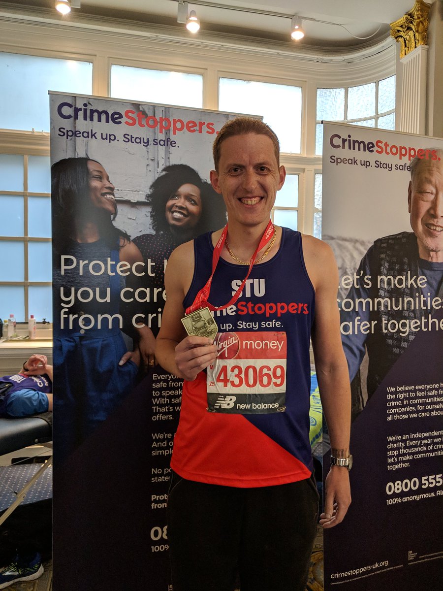 CrimestoppersUK's tweet image. The runners return! Some of our awesome #TeamCS runners have made it back to a hero&apos;s welcome at the runners&apos; reception 😀🏅 #LondonMarathon