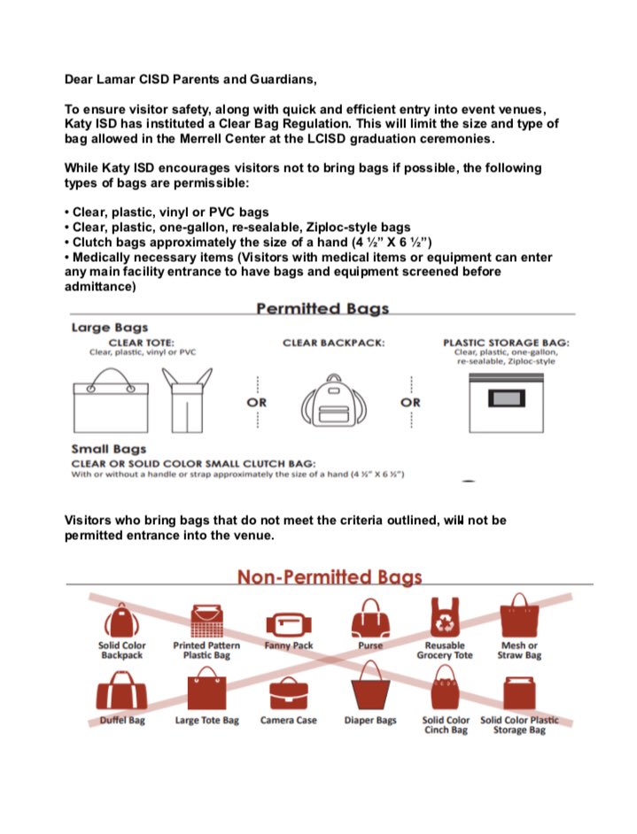 George Ranch HS News (@grhsnews) on Twitter photo Class of 2019 Graduation Attendees... Please see the Merrell Center’s Clear Bag Regulation. Class of 2019 Graduation Attendees... Please see the Merrell Center’s Clear Bag Regulation.