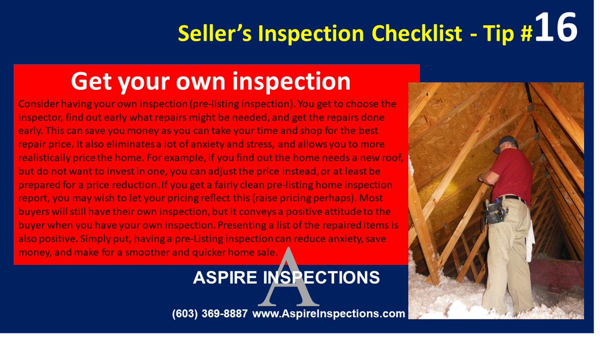 NHInspections's tweet photo. This is part 16 of my 17 part series called Help The Home Inspector, which can be used to create a home seller's pre-inspection checklist. I hope it's useful. #homeselling #realtor #homeinspection #nhrealestate #realty #homesforsale #realestate #sellyourhome https://t.co/PvGIQ5L86v