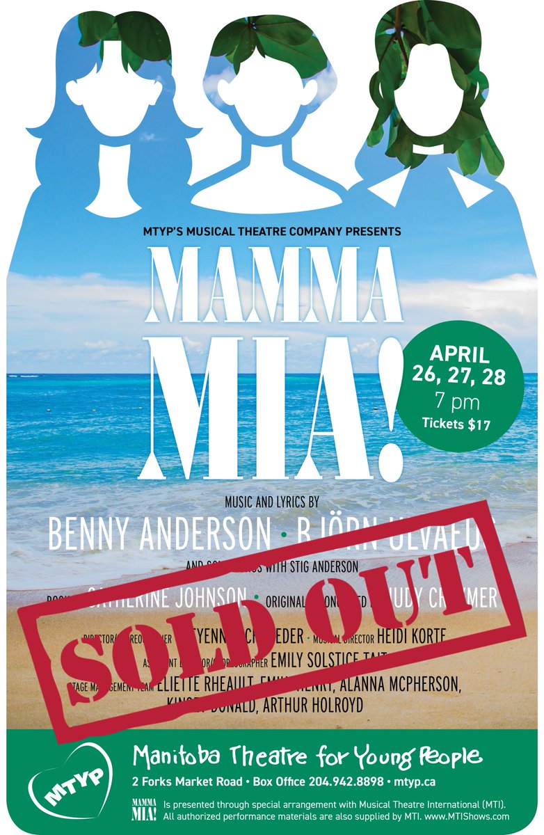 MTYPatTheForks's tweet photo. Congratulations to our Musical Theatre Company on a SOLD OUT run of MAMMA MIA! 

For those of you who already have tickets -- enjoy the show!

#wpgtheatre #meetmeattheforks  #mtyp https://t.co/Kx0pCF2V06