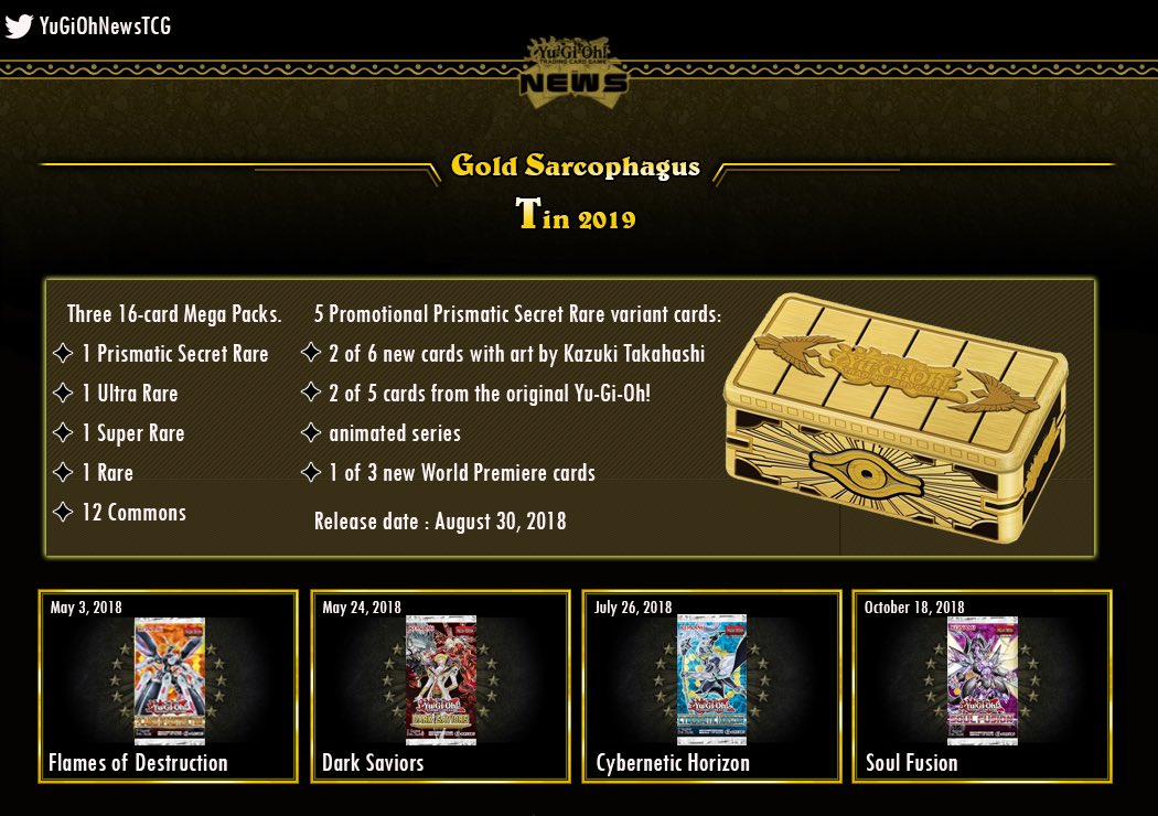 2019 tin yugioh card list Amazon.com: Yu-Gi-Oh! Cards Gold Sarcophagus Mega Tin | 1 Rare Card | 1  Ultra Rare Card main image 0