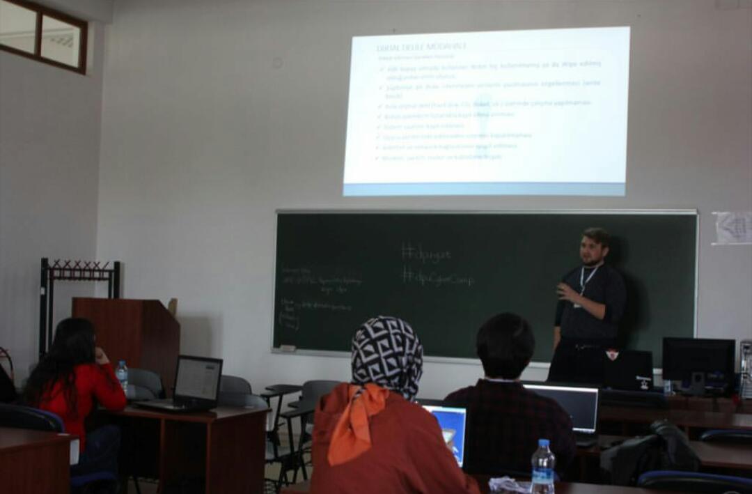 Kütahya Dumlupınar Üniversitesinin ev sahipliği yaptığı 27-28 Nisan 2019 tarihleri arasında <a href="/dpuyzt/">DPU Yapay Zeka Topluluğu</a> tarafından düzenlenen DPU CYBER CAMP başarı ile tamamlanmıştır.Bu etkinlikte bize eşlik eden Sn. <a href="/mustafaemre__/">Mustafa Emre</a> 'e ve   <a href="/DiFoSe/">DiFoSe</a>'e katılımları için çok teşekkür ederiz.