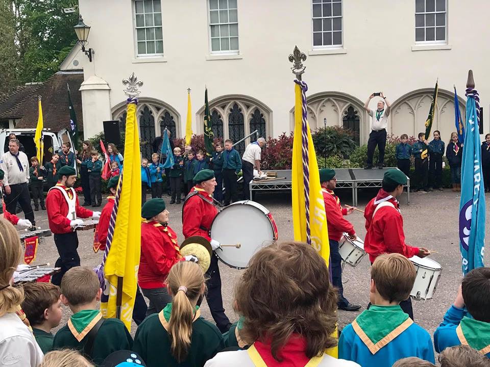 1stBraughing's tweet photo. District St George Day Parade - thanks everyone for you support - well done to all in our band or took part in services doing  readings / prayers..... @HunsdonScoutGrp @3rdWareScouts @5thWareScouts @1stSAScoutGroup @2ndWareScouts @Standon_Guiding https://t.co/3SgpLtRx6M