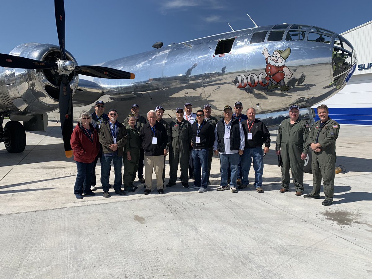B29DocsFriends's tweet photo. Another perfect day to fly in a #B29  in Wichita! Thanks to our riders today...and you could be the next to ride in history. Details here ---> https://t.co/rvmivo9UcG #B29Doc https://t.co/JNbXW7r3Ft