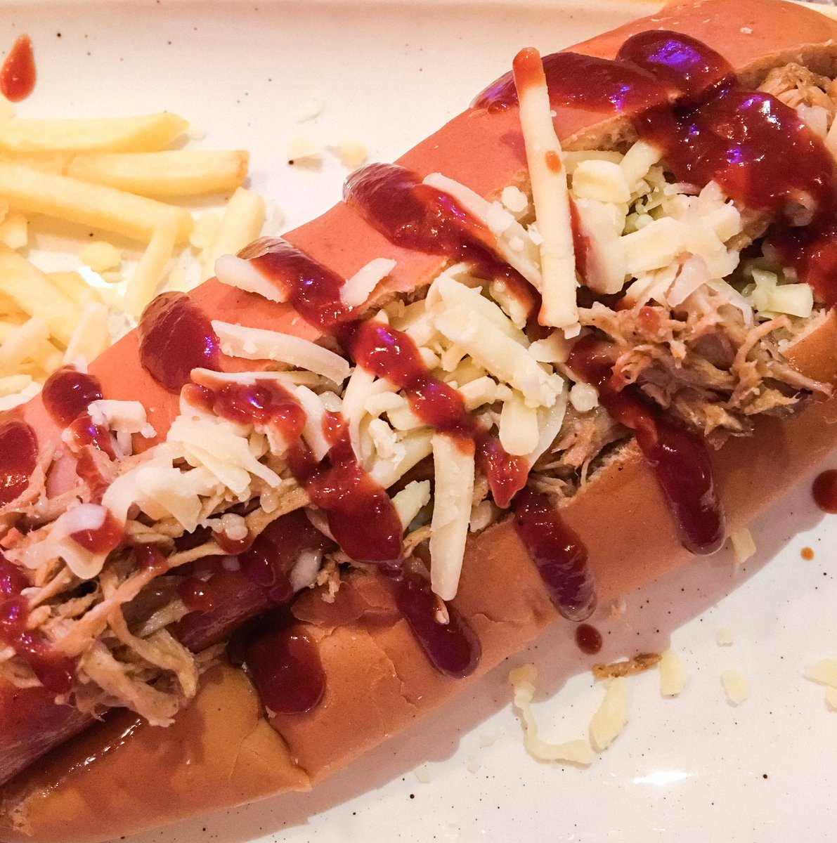 Barbecue Hot Dog at <a href="/purplebearncl/">The Purple Bear</a> in #Newcastle tasted delish - Started eating it before I took the picture so had to crop it 🤦🏻‍♀️😝😂 #Newcastle #NorthEast #Food #Foodie #Whatsonmyplate #NEtastytreats #Foodporn #Photography #NewcastleFood  #Cameraeatsfirst #Ukfoodblogger #toon