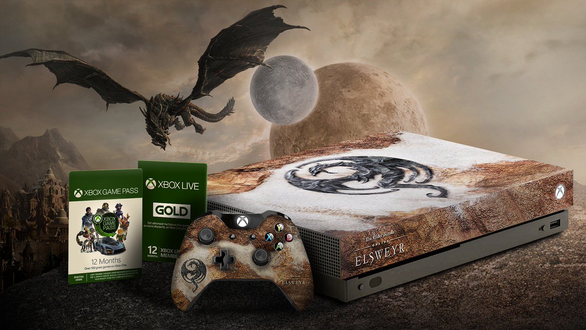 We're celebrating 5 years of @TESOnline by giving away this Elsweyr Xbox One X with a year of Xbox Game Pass and Xbox Live Gold! #ESOsweepstakes #SeasonOfTheDragon RT to enter, and let us know your favorite Elder Scrolls memory in the replies rules: xbx.lv/2VsJUnt