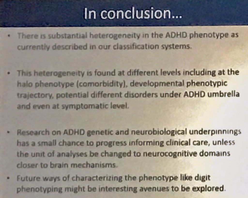 abbasian's tweet photo. Given the polygenetic complexity of ADHD focus had shifted to digital phenotyping. So much information can be analysed from smartphone apps to assist in diagnosis and with treatment optimisation. @ADHD_Congress #adhd2019 https://t.co/Zh49SfE5dx