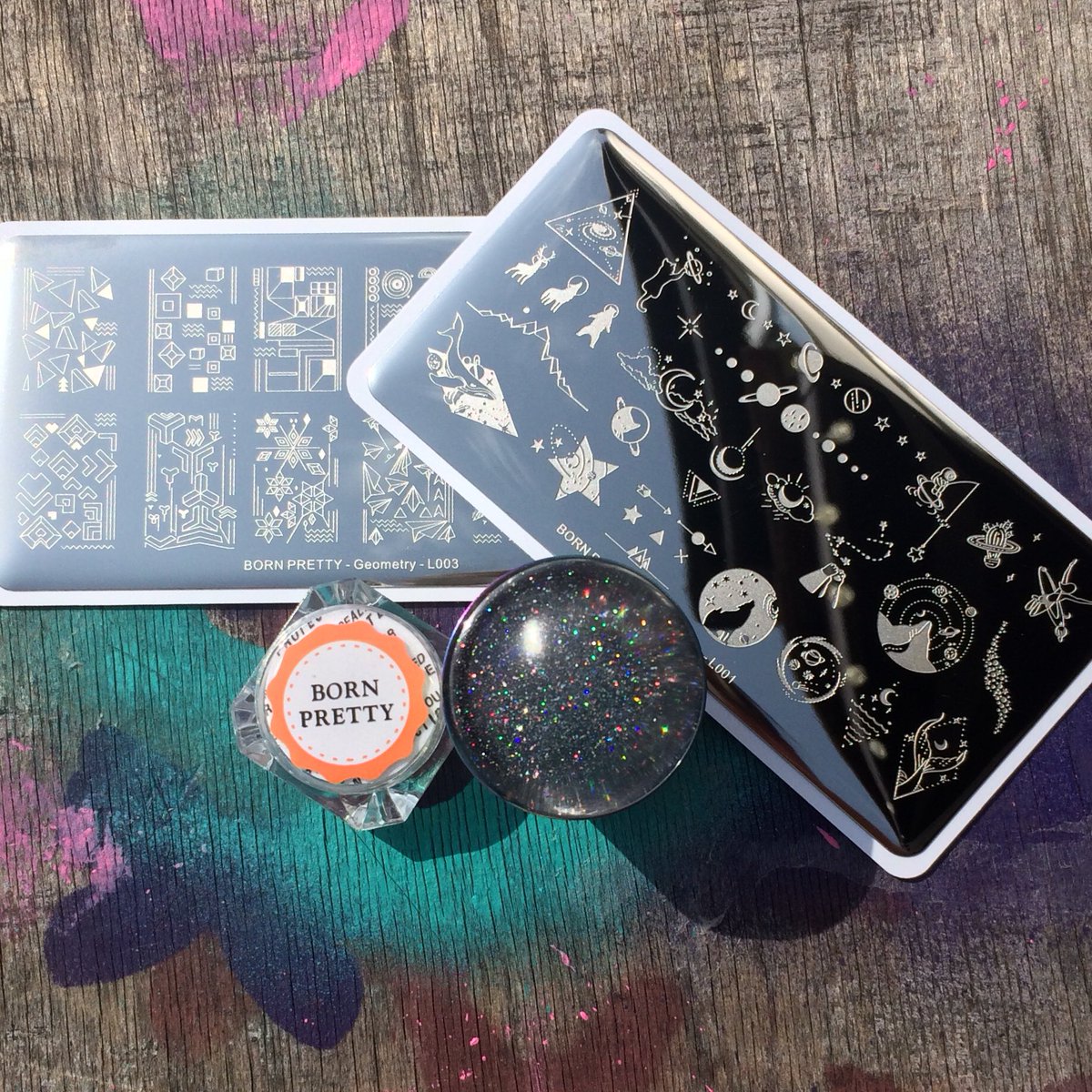 trynanailit's tweet photo. Just imagine... Cats... but IN SPACE 

I was recently gifted the Outer-Space L-001 plate &amp; the rainbow holographic stamper from @bornprettystore and isn’t it gorgeous?! I had to do galaxy cats! 🌌

#AD https://t.co/QkMoc3YWd3