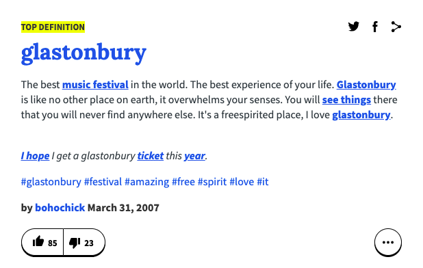 GlastoFestFeed's tweet photo. #Glastonbury #TopDefinition 🔎
– via @urbandictionary https://t.co/6jlemJoMq7