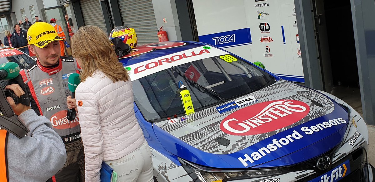 There we go! First win for the all new #Corolla! 🏆🍾Thanks to all the @ToyotaUK staff who turned up and supported us this weekend, to @therealginsters who had an awesome display stand and to the @SpeedworksMS team who made a mega job on the setup of the car!