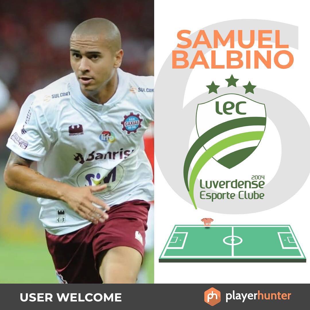 PlayerhunterBR's tweet photo. Bem-vindo,Samuel Balbino! Novo reforço do @LuverdenseMT o lateral @samuelbalbino94 defendeu a equipe do @sercaxias neste início de temporada, onde foi Campeão Gaúcho do Interior e eleito o melhor lateral-esquerdo do campeonato! Conecte-se com Samuel Balbino no #Playerhunter ! https://t.co/FikFAgQHGs