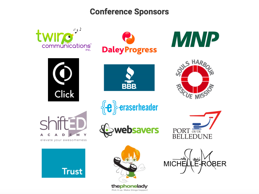 shiftEDAcademy's tweet photo. Finding ourselves in good company here with @anitakirkbride @DaleyProgress @MNP_LLP @clickhfx @BBBAtlantic #soulsharbour @Eraserheader @websavers @PortofBelledune #trustcommunications @thephoneladyca #MichelleRoberDesigns 

#conference #sponsors for #smdh19 
#lifelonglearning https://t.co/C0GXozP5Qi