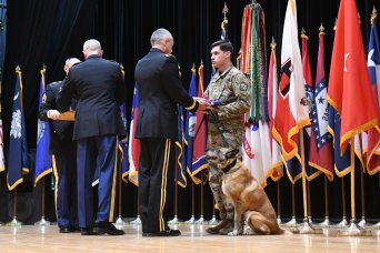 After 11 years of service, this #militaryworkingdog retired and was adopted by her handler, Spc. Hunter Smith. #Soldier4Life

Read more: go.usa.gov/xEkZB

#ArmyTeam