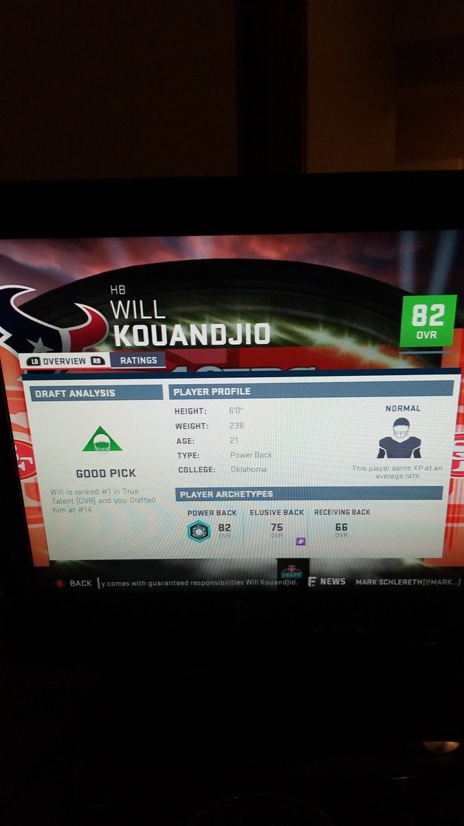 MSRTexans's tweet photo. Msr Texans select Will Kouandjio (rb) Oklahoma https://t.co/AWljP5YyEx
