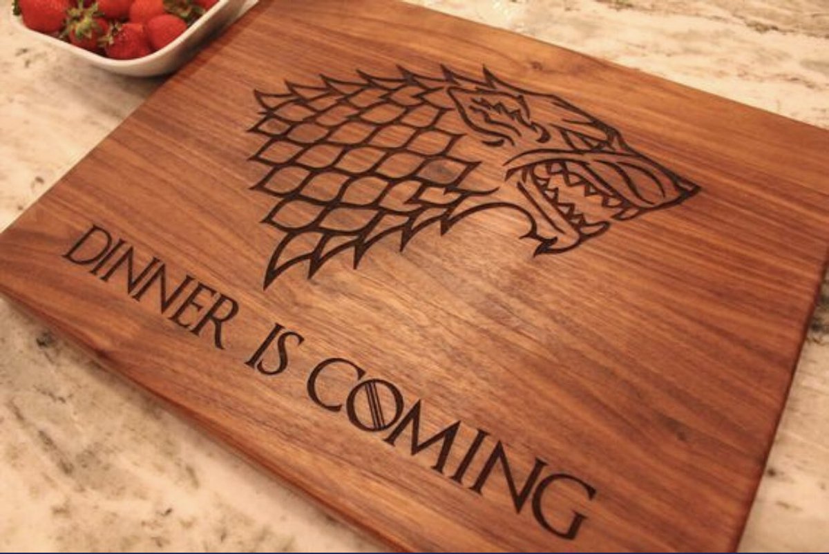 BuildURBody1's tweet photo. Limited time offer❗️ Game of thrones cutting board🔥 

Get a "Dinner is Coming" cutting board with the Stark Dire wolf! 

Online at BuildURBody link in bio📲
#BuildUrBody https://t.co/xnoqySxwRN