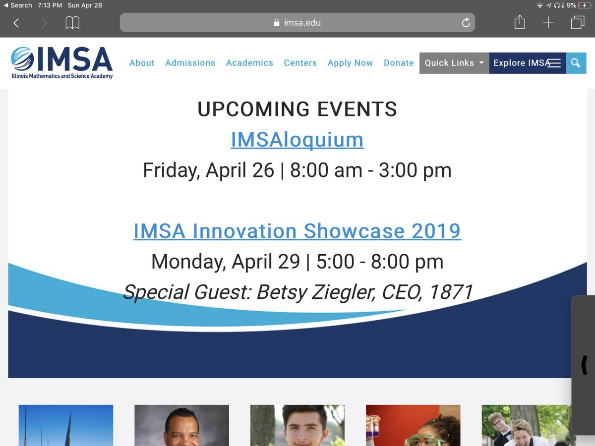 BetsyZEO's tweet photo. Very excited to join the students at the Illinois Math and Science Academy tomorrow for their Innovation showcase ! Talking about the future and their role in it. @1871Chicago https://t.co/fKUlROxgyl