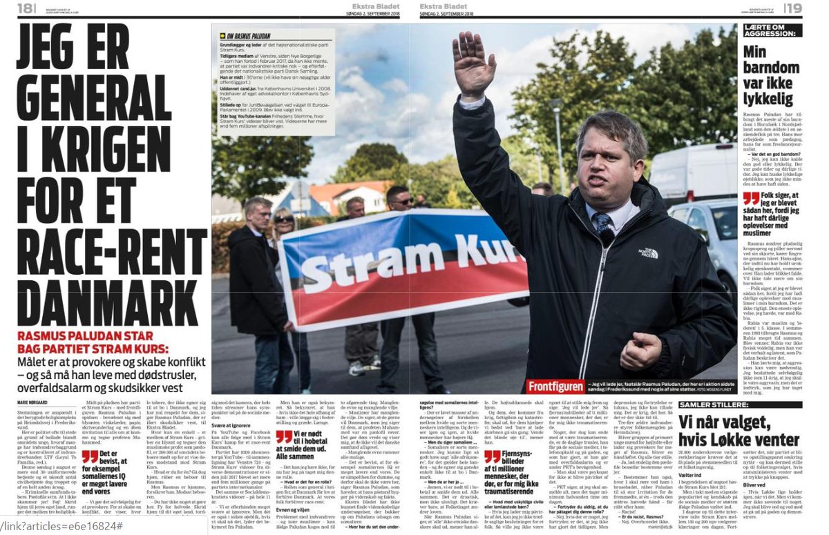 Artiklen fra september 2018 som <a href="/pomaEB/">Poul Madsen</a> i #presselogen hos <a href="/CharlotteBeder/">Charlotte Beder</a> omtalte som kritisk, fordi Paludan havde klaget over et upræcist citat!  Men artikler som denne gjorde ham kendt i #dkmedier