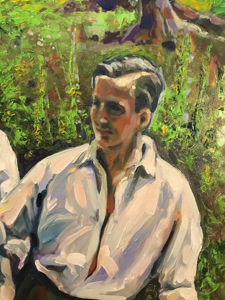 suffolkpainter's tweet image. Detail of the progress made today on Peter Pears. #peterpears #britten #art #painting