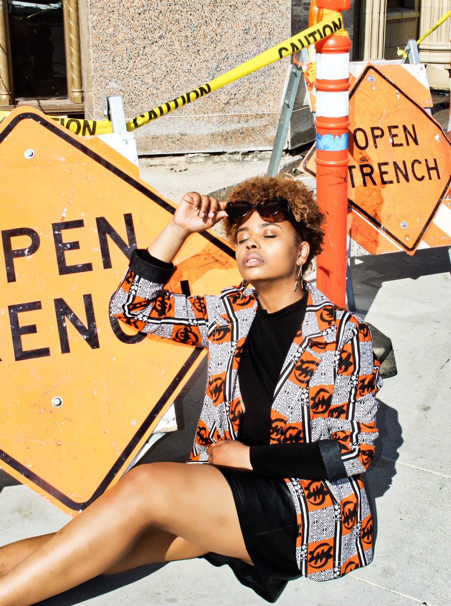 When you’re ready to come out of the Sweat Jacket visit BySherylLynn.com for our #SL2004 Soft Blazer.
Model Eliza in 100% Cotton African Print.