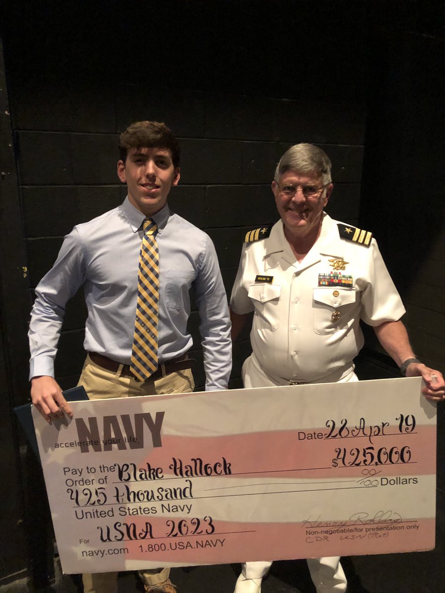 Congratulations to Blake Hallock for receiving his commission to the United States Naval Academy at the 16th Annual <a href="/SiegelHighStars/">Siegel High School</a> Awards Ceremony.