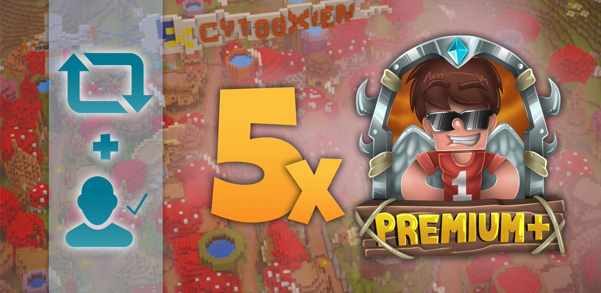 Cytooxien's tweet image. Wir verlosen unter euch 5x den Premium+ Rang für einen Monat! 😱🎉

Du möchtest den Rang haben?
Retweete diesen Tweet und folge dem @Cytooxien Account auf Twitter!

Wir wünschen euch allen viel Erfolg und Glück! 🍀😊