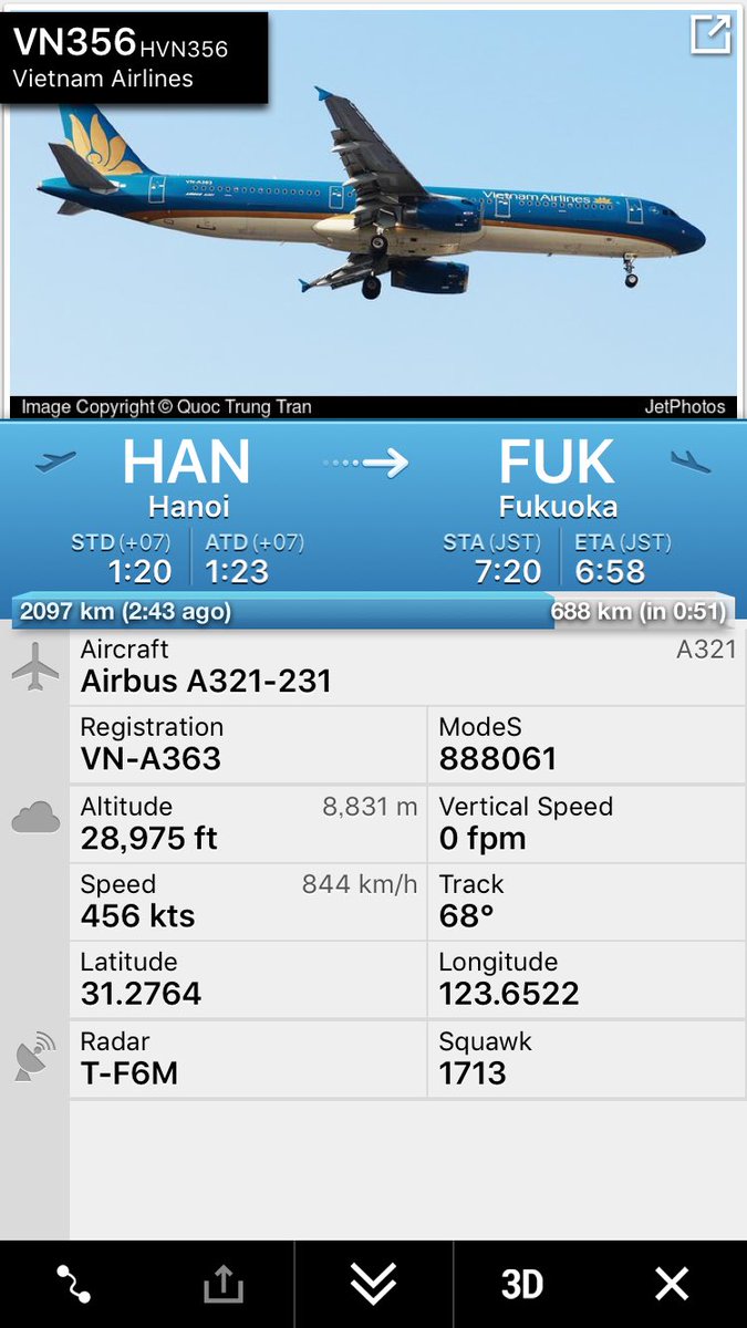 航空情報 Airplaneinformation ハノイ発 福岡行き ベトナム航空 Vn356便 エアバスa321 0 Vn A363 新塗装で運航 到着予定時刻は6 58 推定 福岡空港の運用時間は7 00 航空情報 Airplaneinformation ハノイ発 福岡行き ベトナム航空 Vn356便 エアバスa321 0 Vn A363 新塗装で運航 到着予定時刻は6 58 推定 福岡空港の運用時間は7 00