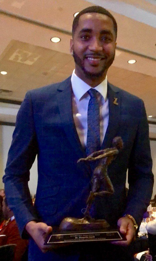 Congratulations to our very own <a href="/ShaqSmith22/">ShaqSmith</a>! Last night in Toronto he was presented with the <a href="/TheBBPA/">Black Business and Professional Association</a> 2019 Harry Jerome Athletics Award!! #HJA2019 #GAMECHANGER #BBPA #CelebrateExcellence