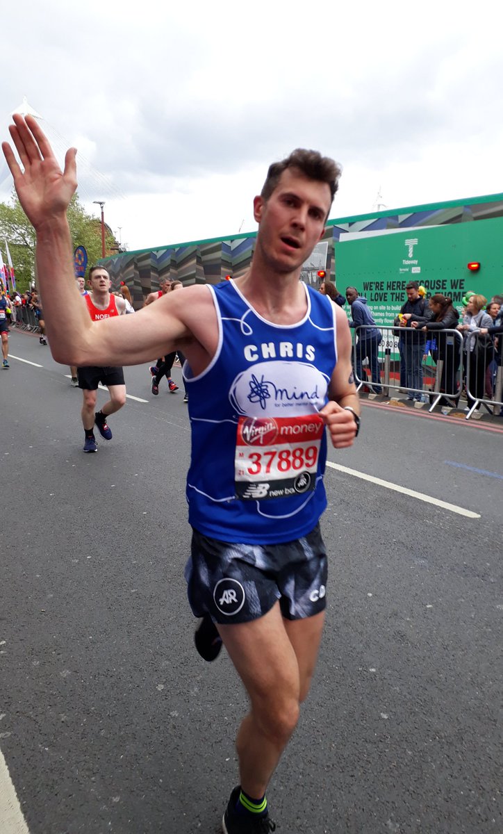 MrPB_Esq's tweet photo. This is what a #TeamMind runner looks like 💙
It's been an amazing experience #voluncheering you at mile 25 of the #LondonMarathon...
"#GoMindRunner"... and you did... :-)
#ThanksABillion ❤
#MentalHealthMatters 💙
#ItsOkNotToBeOk 💙
@LondonMarathon @MindCharity https://t.co/mhNoAf3ioE