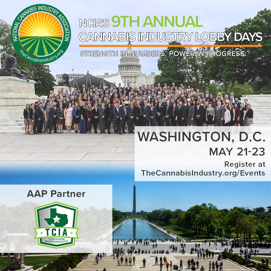 TxCIA's tweet photo. Less than a month until @TheNCIA’s 9th Annual Cannabis Industry Lobby Days! We’re proud to stand with 300+ NCIA member businesses in advocating for the fair and equal treatment of our industry. Are you with us?
Register- https://t.co/XLNzm3waNn!

#NCIALobbyDays #StrengthinNumbers https://t.co/ovmPqykrpy