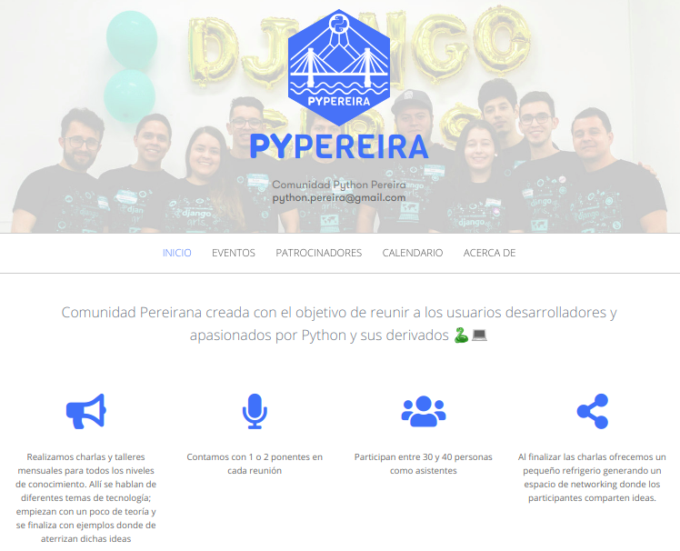 pythonpereira's tweet photo. ¿Quieres conocer más sobre la comunidad de Python Pereira? 🐍💻
Visita nuestra página web https://t.co/XiruozoRsy para que estés enterado de nuestros últimos eventos! https://t.co/xv25hPnVCj