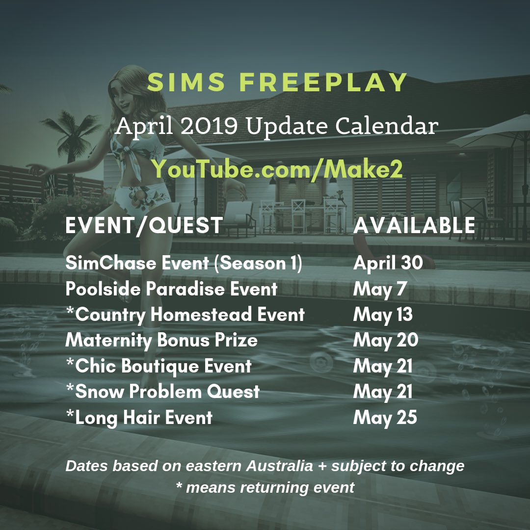 make2tv's tweet image. The #SimsFreePlay Poolside Update arrives soon! ♨️🏊🏻‍♀️ Check the schedule and our preview videos at our YouTube 😎☀️ youtube.com/Make2/videos