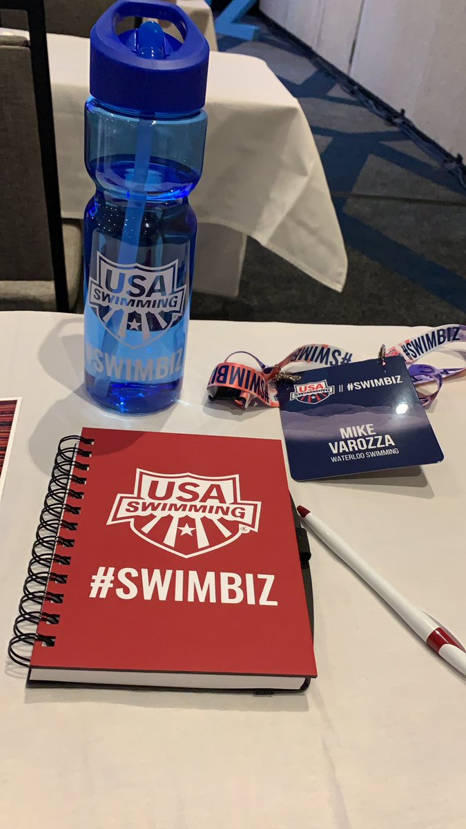 VarozzaMike's tweet image. Got our swag at #swimbiz. Let’s fill this notepad up!
@WaterlooSwimmin @USASwimming