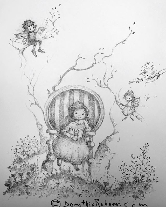 Reading about #fairies #picturebookartist #gardenfairies #picturebookauthor #kidlitartists #wip #pencildrawing #whimsical #perfect2020pbs @stimolaliterarystudio @alliremc bit.ly/2GHgY1t