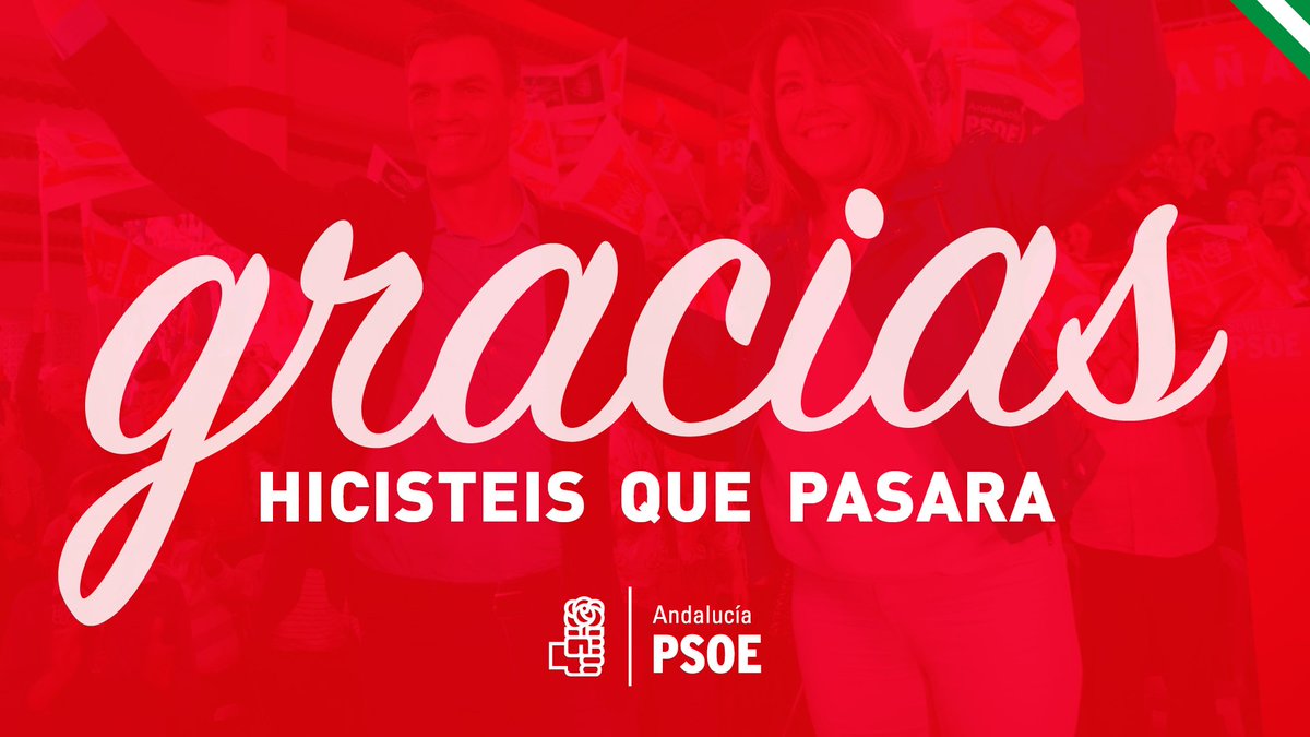 🌹🌹🌹🌹🌹

¡GRACIAS, ANDALUCÍA!

💚⚪️💚⚪️💚

#HicisteisQuePasara

🌹🌹🌹🌹🌹