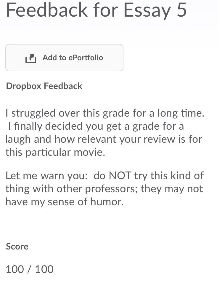 the assignment description for essay 5 was to write a review on a movie that we had seen. the opportunity arose, and i took my chances..