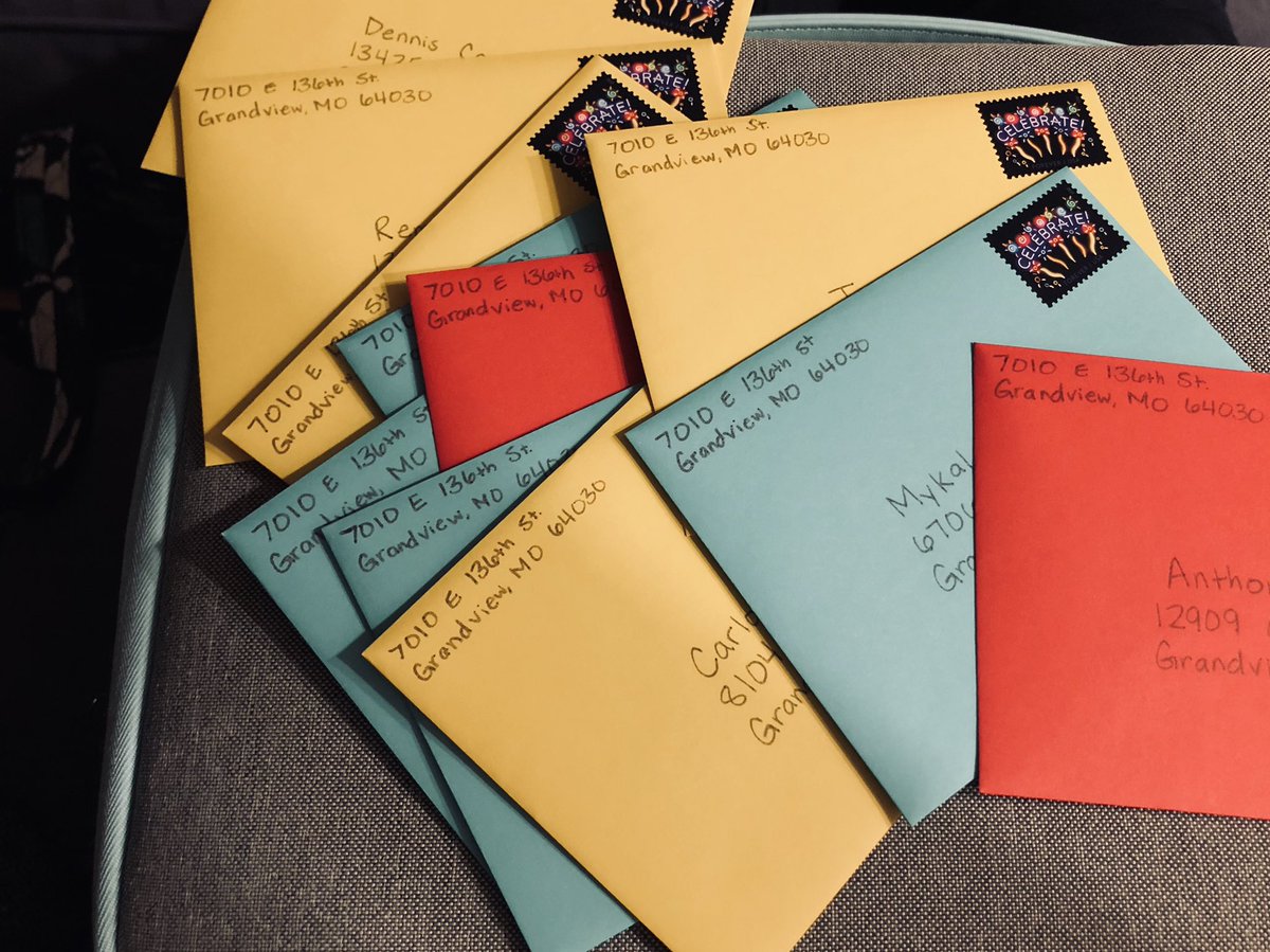 These handwritten letters of encouragement will be sent to my former 1st graders (now 6th graders) tomorrow as they tackle state testing season. #alwaysmykids #wearegrandview #teamMM