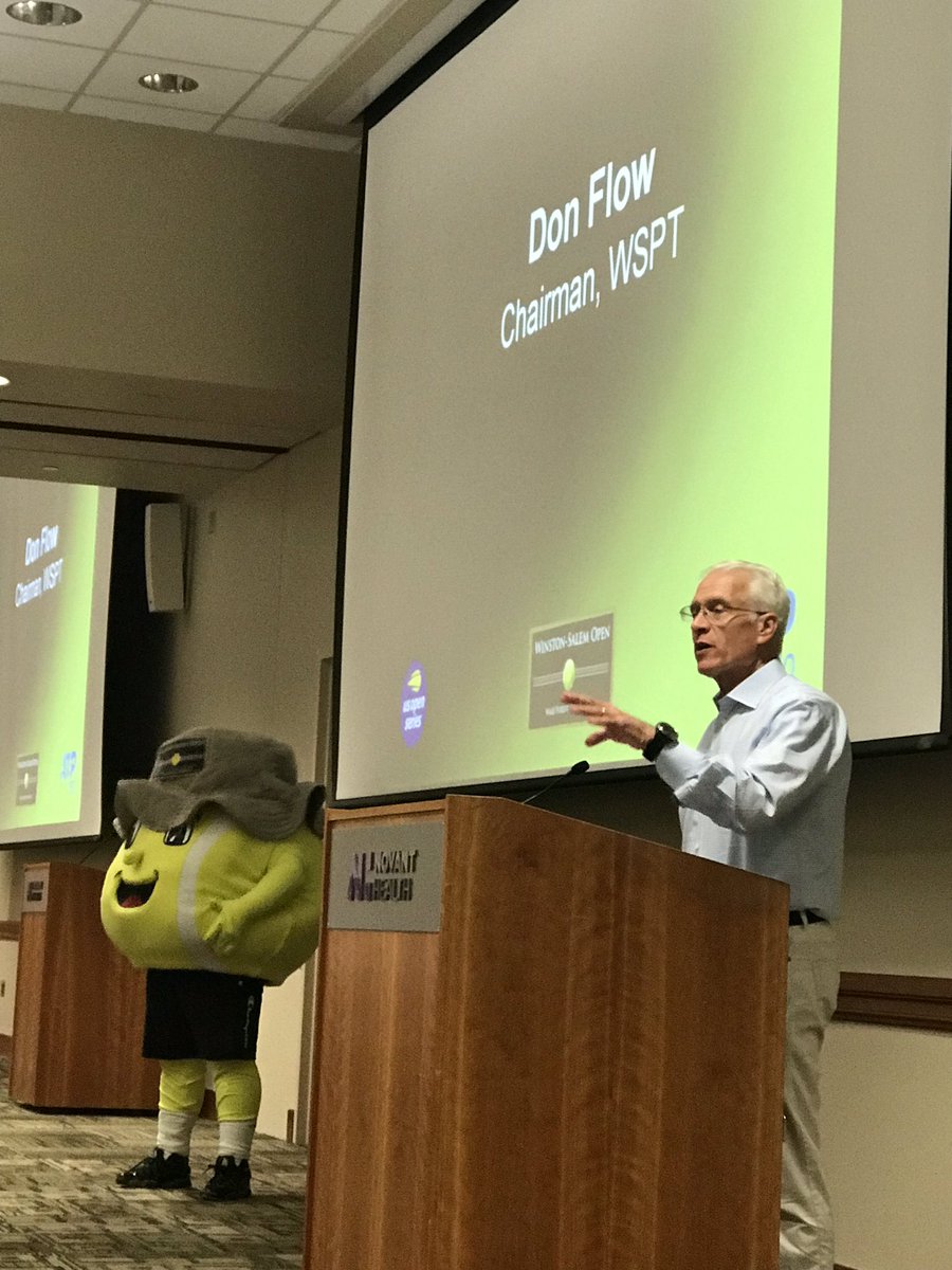 BarryFaircloth's tweet photo. Thank you and congratulations to Don Flow of @FlowAutomotive for all you do for the @WSOpen.  Don was awarded an honorary letter to @WakeForest University by Athletic Director @RonWellman https://t.co/nMqdH1L1Xr