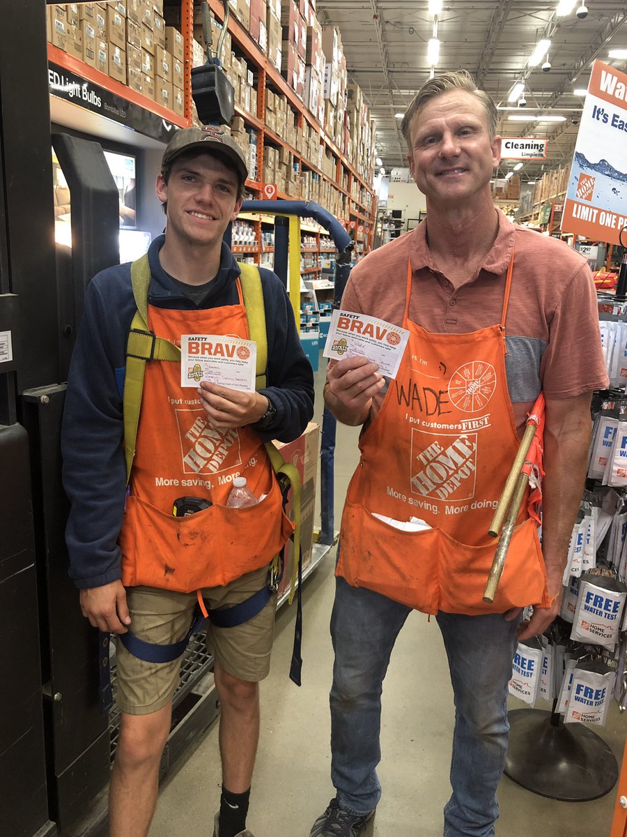 2 more Safety Bravos for 2 more AWESOME associates! Thomas wearing his Safety Harness on the OP... Woo Hoo! Wade is an amazing Spotter and created the BEST barricade EVER! Great job guys!         👏🏼😎👍🏼 #whyiworksafe #OrangePromise #SafetyMatters