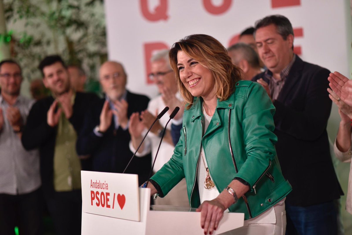 Rotunda victoria del <a href="/PSOE/">PSOE</a>. Contenta por #Andalucía y por #España. Los andaluces y andaluzas han hecho una moción de censura al tripartito de derechas que gobierna nuestra tierra.