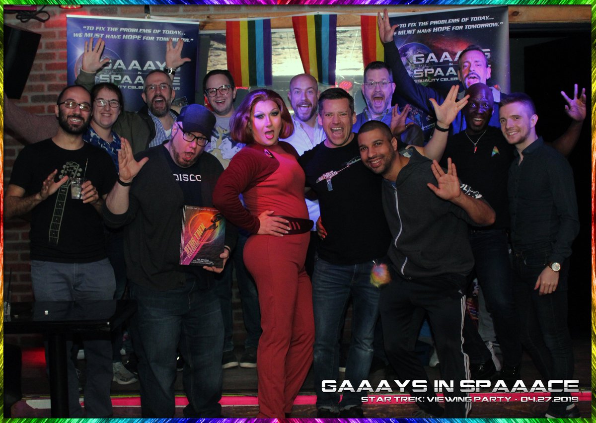 gaaaysinspaaace's tweet photo. #GayGeek Trek Fun Continues Sat. Nights at #vsbu in NYC w/our @StarTrek Viewing Parties hosted by @IAmHeatherWood aka 'Major Wood' ... Join Us on 5/4 for the Next Unforgettable Celebration of @roddenberry's philosophy of #IDIC @NanaVisitor #startrek #gaystartrek https://t.co/Ynqt2ZI8yl