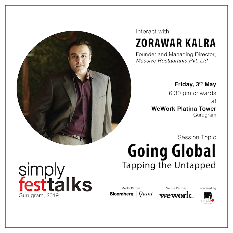 WeWorkIndia's tweet photo. Gurugram, join us as we celebrate the story of restaurateur Zorawar Kalra, his journey, and how he took Indian Cuisine to a global level. See you then!  #weworkindia https://t.co/ZTmV7Ce07p